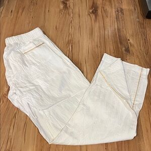 White Pants with Side Stripe KIP pajama bottoms